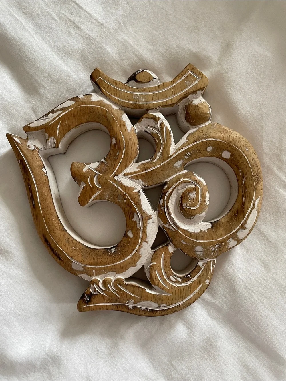 Aum Om wooden hanging accent